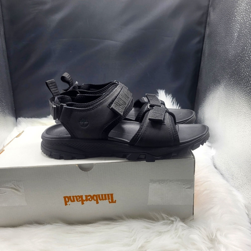 Timberland Lincoln Peak Backstrap Black leather sandals